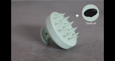 PROSIN® Scalp Massager – Siliconen Haarborstel - Massage Borstel – Massage Brush – Shampoo Borstel - Haarborstel - Anti Roos - Mintgroen - Plus Gezichtsborstel Zwart - (face brush/cleaner)