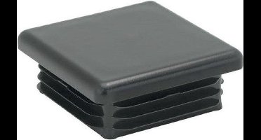 Inslagdop - vierkant - 40x40mm - zwart - kunststof - 10 stuks
