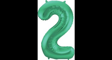 cijferballon 2 groen, 32 inch kindercrea