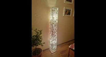 Staande lamp Handgemaakte Vloerlamp woonkamer Design  square cubes white capiz shell parelmoer schelp 200 cm