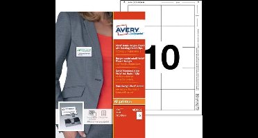 Naambadge Avery Vista 57x89mm - 20 x grijs met combiclip