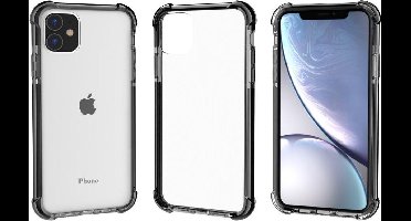iPhone 11 / iPhone XR bumper case TPU + acryl - transparant zwart
