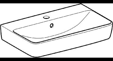 Geberit Renova Compact wastafel met kraangat met overloop 60x37x17 wit