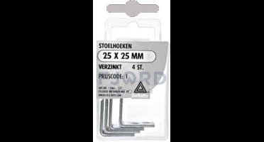 Stoelhoeken 25x25 mm  verzinkt - 4 stuks