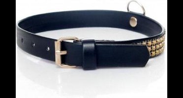 Power Escorts - FETISH - Halsband met Diamanten Steentjes - Goud Kleurig Diamanten Collar - 2 CM - Stijlvol