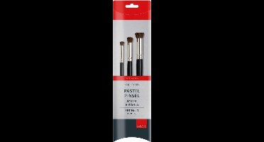 Pastelpenseel recht A185 Set. Ponyhaar. 4, 8, 12