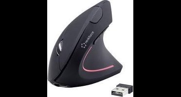 Renkforce RF-WM-322 Ergonomische muis Radiografisch Optisch Zwart 5 Toetsen 1600 dpi Ergonomisch, Oplaadbaar