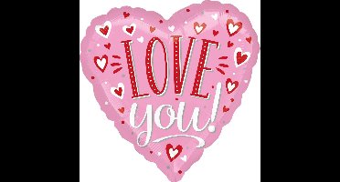 Amscan Folieballon Love You 43 Cm Roze