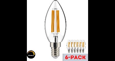 Proventa Dimbare LED Filament kaarslamp met kleine E14 fitting - ⌀ 35 mm - 6 x LED lamp