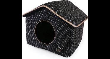 Martin sellier kattenmand huis just love zwart (43X43X40 CM)