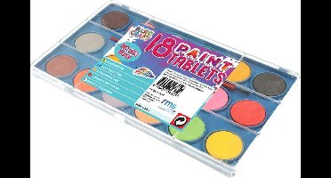 Grafix© - Waterverf - 18 Kleuren met penseel - Aquarelverf - Paaseieren - Waterverf kinderen