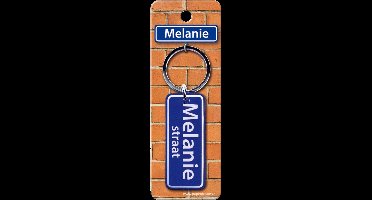 Paper Dreams Sleutelhanger Straatnaam Melanie 9 Cm Staal Blauw