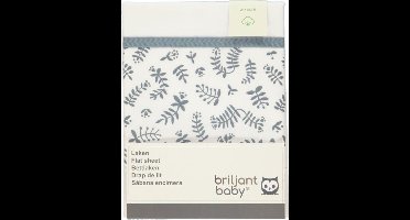 Briljant Baby - Ledikantlaken - Botanical Organic - Blauw Grijs - 100 x 150 cm - 100% organisch katoen