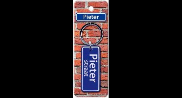 Paper Dreams Sleutelhanger Straatnaam Pieter 9 Cm Staal Blauw
