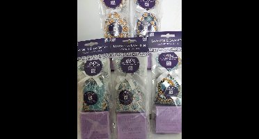 Geurzakje Bleu Azur lavendel met Marseille lavendel zeep 100gr Franse handzeep - Marseillezeep Geurzakje voor kledingkast