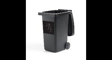 Container sticker Line-art Vrouwengezicht - 25 - CM - Illustratie hand op vrouwengezicht op een zwarte achtergrond Klikosticker - 40x40 cm - kliko sticker - weerbestendige containersticker