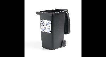 Container sticker Ezel illustratie - Een illustratie van een viertal ezels Klikosticker - 40x40 cm - kliko sticker - weerbestendige containersticker