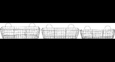 Esschert Design Draadmanden Rechthoekig Staal Roestbruin 3-delig