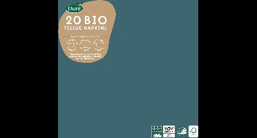 Duni servetten Ocean Teal 3-laags 33 x 33 cm blauw 20 stuks