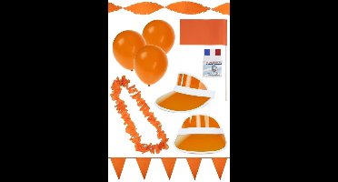 Oranje Koningsdag aankleed Pakket + Gratis tuinbroek oranje pluche
