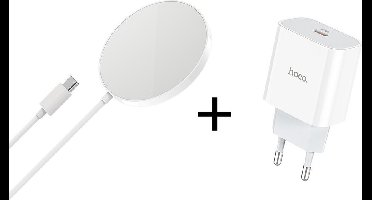 Draadloze oplader + USB-C Adapter iPhone 12 - Geschikt voor Apple Iphone 12 Mini/Pro/Pro Max - Draadloze oplader - Iphone 12 lader