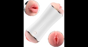 Power Escorts - Masturbator - Mond en Vagina - Vibrerende masturbatiebeker - USB 10-functie - Interactieve Functie - Dubbele uiteinden
