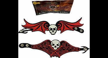 Skull doodskop armbanden rubber - SET VAN 2 STUKS - Halloween decoratie schedel armband