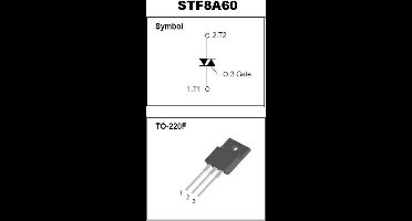 STF8A60 Bi-Directional Triode Thyristor | 8A / 600V | Arduino | 5 stuks