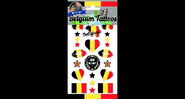 2 stuks Tattoo sticker , Belgie , Verjaardag, Voetbal, Kinderen en Volwassenen, Eurosongfestival
