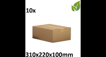 verpakkingdeals Gerecycled  10 stuks  Verzenddoos 310 x 220 x 100 mm bruin