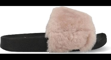 Warmbat Slippers - Maat 38 - Vrouwen - lichtroze/zwart