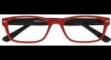 Leesbril +1.00 Feeling rood-zwart