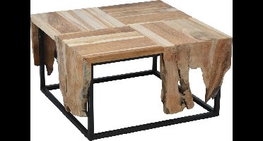 Ambiance - Bijzettafel - 65x65x35 - cm - teakhout