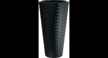 Hoge pot met rotan imitatie inzet 40x78 cm Matuba Slim  - Antraciet