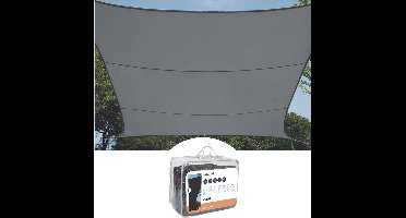 Perel Schaduwdoek, waterdoorlatend, luchtdoorlatend, 3.6 x 3.6 m, 180 g/m², HDPE, vierkant, donkergrijs