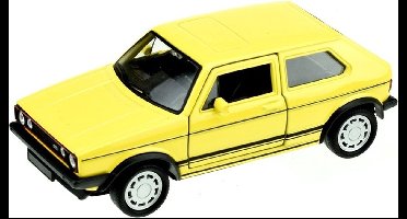 Welly Speelgoed Volkswagen auto - geel - die-cast metaal - 13 cm - Model Golf 1 GTI