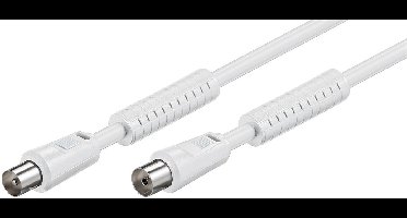 Goobay Antenne Aansluitkabel [1X Antennestekker 75 ? - 1X Antennebus 75 ?] 2.50 M 85 Db Met Ferrietkern Wit