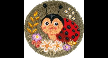 Vervaco - Knoopvormtapijt kit - Lieveheersbeestje - PN-0205286 - Borduren - Borduurpakket - Borduurpakket volwassenen - Borduurpakket kind