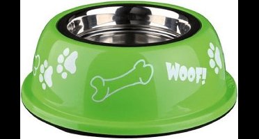 Trixie - Water- & Voerbak - Kunststof met RVS – Antislip - 0,45L