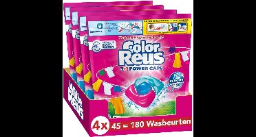 Witte Reus Color Reus Wasmiddelcapsules 3+1 Power Caps Gekleurde Was - 4 x 45 stuks - Voordeelverpakking