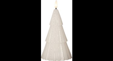 Star Trading Kaars Grany, kerstboom, wit, zuilkaars, LED, timer, warm wit, 18 cm