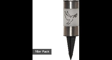 Star Trading Display Solarlicht Duif, graflicht, padverlichting, 16 stuks, LED, schemersensor, warm wit, voor buiten, 16,8 cm