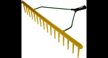 Excellent - Blad hark - 65 CM - Polyhark recht rand - Tuin en Gazon hark - Handhark - Grashark - Hark zonder steel - 16 tanden - Rood