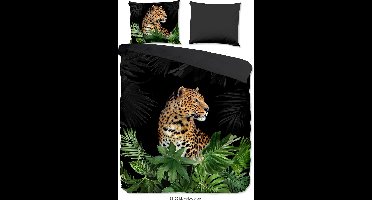 Pure dekbedovertrek luipaard - Lits jumeaux 240x200/220 cm - Zwart - Microvezel