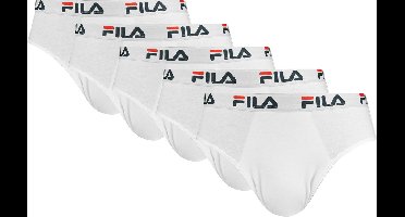 FILA - Basic Logo Brief | 5-Pack | Heren Slip | Maat M - Wit