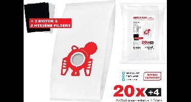 20x Miele Stofzuigerzakken FJM - 3D stofzakken + Filter set - Hygiëne en Motor filter meegeleverd! Premium kwaliteit - Multi lagen - Anti Allergie -Geschikt voor o.a. Miele C2, C1, S6, S4, S6000, S4000, S700, S500, S300, S200