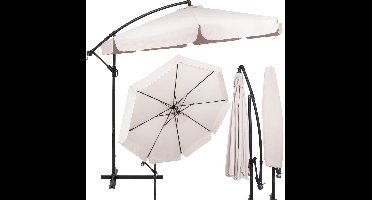 Springos Zweefparasol - Parasols - Kantelbaar - Met Beschermhoes - Ecru - Ø300 CM