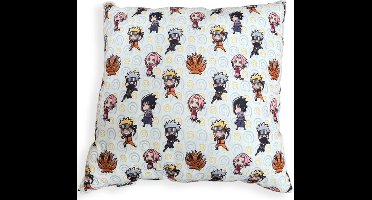 Naruto & Sasuke & Sakura Pluche Kussen Wit 38 x 38 cm - Anime Sierkussen - One Piece, Hunter x Hunter, Attack on Titan, Dragon Ball Z, My Hero Academia - Speel en knuffel met de leukste kinderkamer kussens