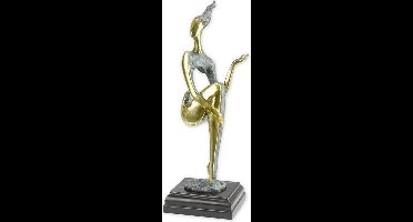 EEN MODERNISTISCH BRONZEN BEELD VAN EEN VROUWELIJK NAAKT