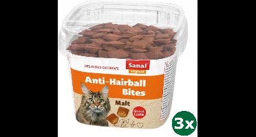 Sanal cat hairball bites cup 3x 75 gr